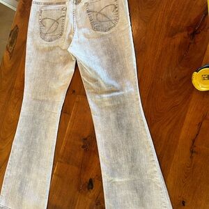 Chico's Tan Flare Wide Leg Jeans with Soft Denim